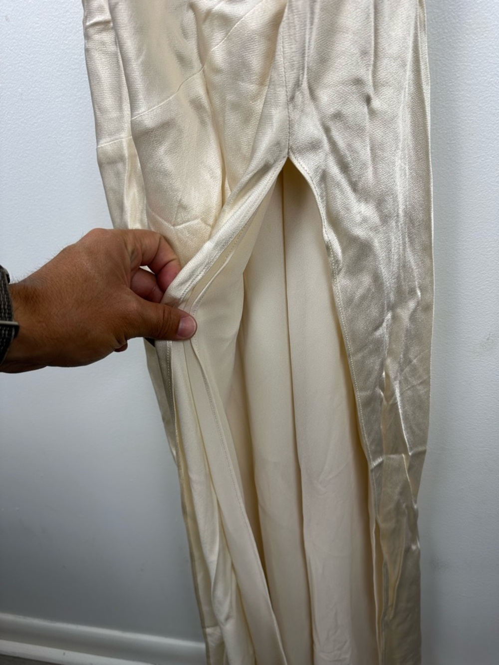 Shona Joy La Lune Bias Cowl Cream Satin Maxi Dress Women’s 8‎ NWT - Picture 5 of 10